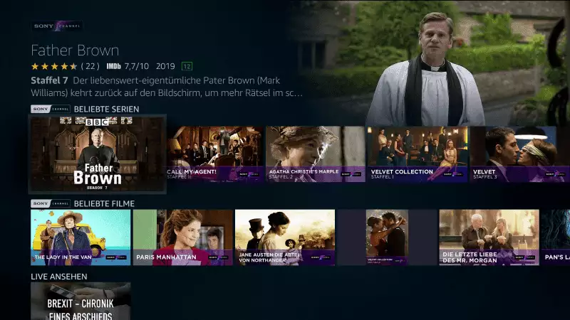 Sony Channel Amazon Prime Video